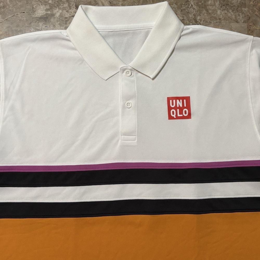 Uniqlo Kei Nishikori Polo Shirt Mens Large French Open 2019 Mesh Tennis DRY EX